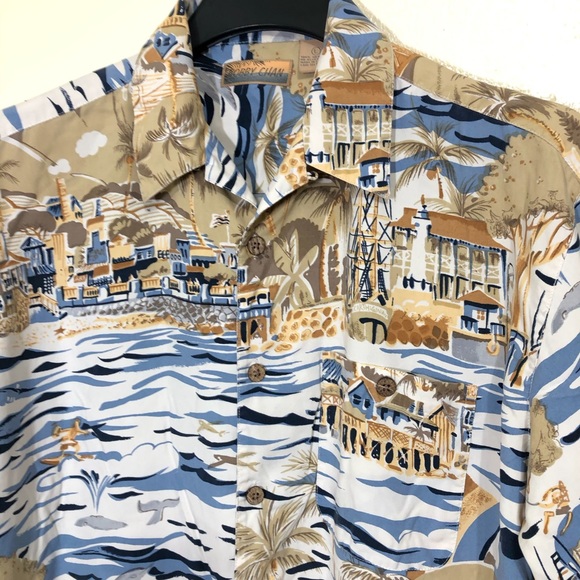 Bobby Chan 100% Silk Button Front Hawaiian Shirt - Picture 3 of 4